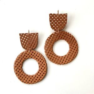 Dear Survivor perforated leather shape earrings